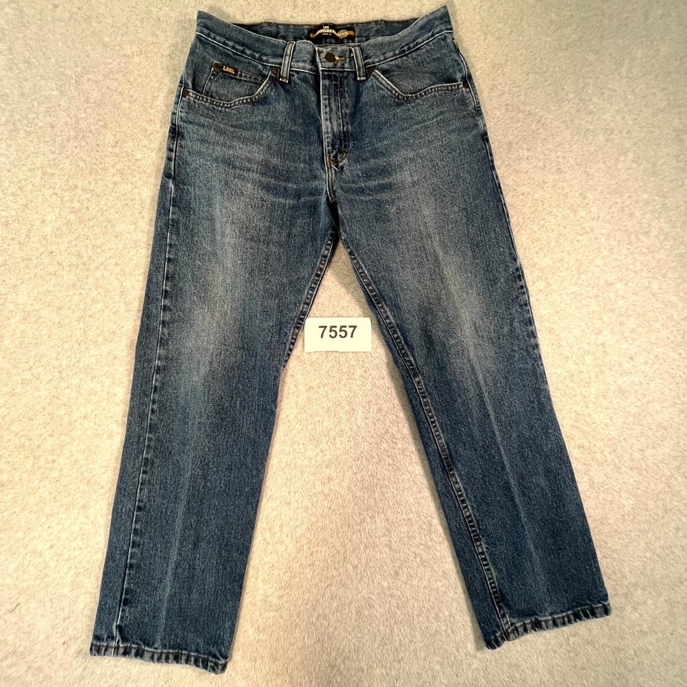 Lee Regular Fit Straight Leg Jeans Mens 34x29 Blue Denim Medium Wash Cotton